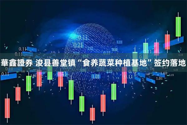 華鑫證券 浚县善堂镇“食养蔬菜种植基地”签约落地