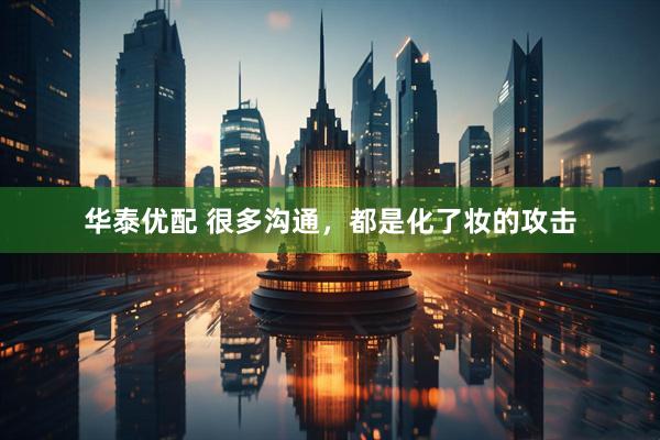 华泰优配 很多沟通，都是化了妆的攻击